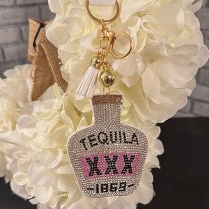 Fashion Jewelry Tequila Silver and Gold Key Holder with Crystal Embellishments